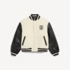Herren-Varsity-Jacke von Balenciaga | NBA-Kollaboration in Elfenbein