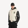 Herren-Varsity-Jacke von Balenciaga | NBA-Kollaboration in Elfenbein