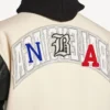 Herren-Varsity-Jacke von Balenciaga | NBA-Kollaboration in Elfenbein