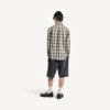 Herrenhemd in Regular Fit in Weiß/Schwarz