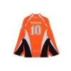 Hockey-T-Shirt mit Einsätzen und langen Ärmeln „Orange“ 657105TKV247074