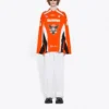 Hockey-T-Shirt mit Einsätzen und langen Ärmeln „Orange“ 657105TKV247074