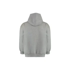 Hoodie aus Baumwoll-Jersey im Used-Look mit Reißverschluss „Grey“ 744454TOVV91241