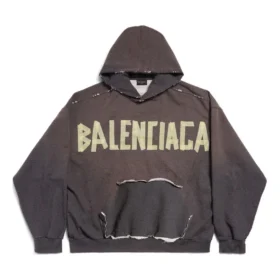 Hoodie mit aufgerissener Tasche im Tape Type-Stil, Large-Fit, „Dark Grey“ 744441TQVA98519 Hoodie mit aufgerissener Tasche im Tape Type-Stil, Large-Fit, „Dark Grey“ 744441TQVA98519