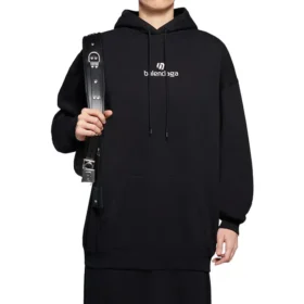 Hoodie mit langen Ärmeln und Alphabet-Aufdruck, schwarz 578135TJVE11034 Hoodie mit langen Ärmeln und Alphabet-Aufdruck, schwarz 578135TJVE11034
