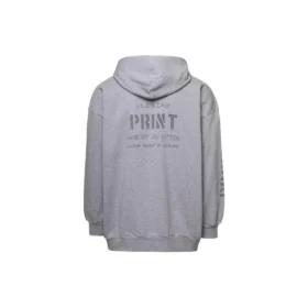 Hoodie mit Reißverschluss und Aufdruck, schmale Passform „Grau“ 744454TOVN41167