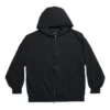 Hoodie mit Reißverschluss und Außenschlaufen, schmale Passform „Black Faded“ 744454TOVF51055