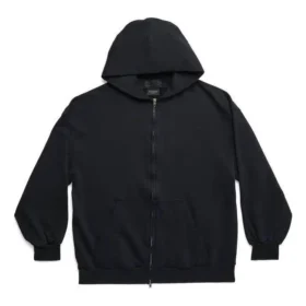 Hoodie mit Reißverschluss und Außenschlaufen, schmale Passform „Black Faded“ 744454TOVF51055 Hoodie mit Reißverschluss und Außenschlaufen, schmale Passform „Black Faded“ 744454TOVF51055