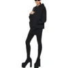 Hoodie mit Reißverschluss und Außenschlaufen, schmale Passform „Black Faded“ 744454TOVF51055