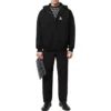 Hoodie mit Reißverschluss und gesticktem Logo „Schwarz“ 674719TLVH81070