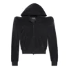 Hoodie mit Rundhalsausschnitt und Reißverschluss „Black“ 767880TNV611000