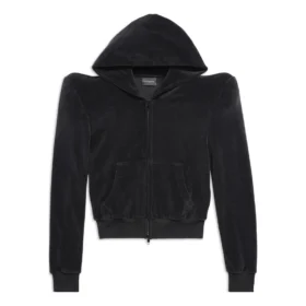 Hoodie mit Rundhalsausschnitt und Reißverschluss „Black“ 767880TNV611000
