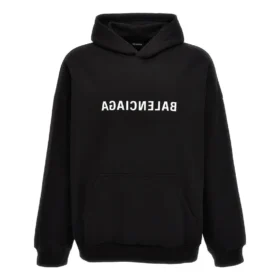 Hoodie mit umgekehrtem Logo „Schwarz“ 674986TNVR31070 Hoodie mit umgekehrtem Logo „Schwarz“ 674986TNVR31070