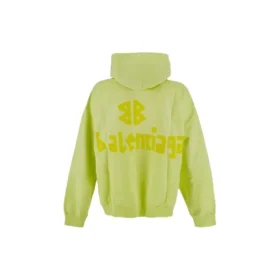 Hoodie mit zerrissenen Taschen im Tape Type-Stil, Oversize „Fluo Yellow“ 744441TOVB17204