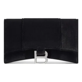 Hourglass Velvet Jersey Geldbörse an Kette „Schwarz“ 6560502AAPT1000