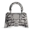 Hourglass Xs Handtasche mit Kettenstickerei „Silver“ 7204712AARN8110