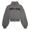 Human Being Rundhals-Hoodie mit Reißverschluss „Dark Grey“ 827153TSVB91441