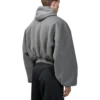 Human Being Rundhals-Hoodie mit Reißverschluss „Dark Grey“ 827153TSVB91441