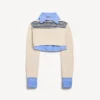 Hybrid-Pullover für Damen in Marineblau/Weiß