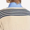Hybrid-Pullover für Damen in Marineblau/Weiß
