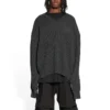 Hybrid-Shirt mit V-Ausschnitt „Anthrazit Schwarz Weiß“ 704271T41301163