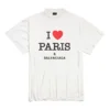 I Love Paris & Balenciaga T-Shirt Oversized „Weiß“ 787349TRVU99012
