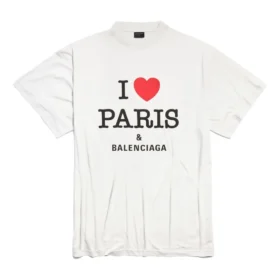 I Love Paris & Balenciaga T-Shirt Oversized „Weiß“ 787349TRVU99012 I Love Paris & Balenciaga T-Shirt Oversized „Weiß“ 787349TRVU99012