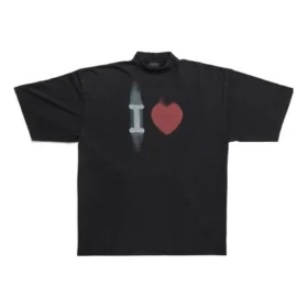 „I Love“-T-Shirt, Large Fit „Schwarz“ 744439TOVH39034