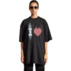 „I Love“-T-Shirt, Large Fit „Schwarz“ 744439TOVH39034