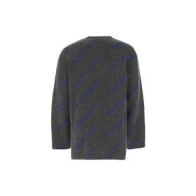 Intarsia-Strickpullover mit Logo „Dunkelgrau“ 623283T15671035
