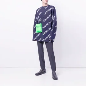Intarsia-Strickpullover mit Logo „Schwarz“ 623283T15674177
