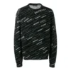 Jacquard-Logo-Pullover mit Rundhalsausschnitt „Black“ 555381T15241070