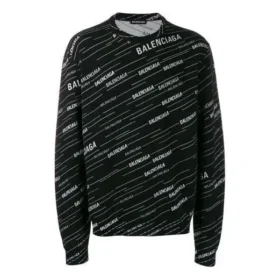 Jacquard-Logo-Pullover mit Rundhalsausschnitt „Black“ 555381T15241070