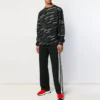 Jacquard-Logo-Pullover mit Rundhalsausschnitt „Black“ 555381T15241070