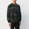 Jacquard-Logo-Pullover mit Rundhalsausschnitt „Black“ 555381T15241070