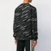Jacquard-Logo-Pullover mit Rundhalsausschnitt „Black“ 555381T15241070
