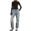 Jeans mit geradem Bein im Distressed-Look „Blau“ 745149THW254245