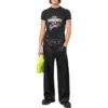 Jersey-T-Shirt mit Grafikprint in Small-Fit und Used-Optik „Washed Black“ 612964TMVH31055