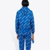 Kapuzen-Hoodie mit Kordelzug und durchgehendem Alphabet-Logo-Print, blau 612959TIV715011