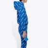 Kapuzen-Hoodie mit Kordelzug und durchgehendem Alphabet-Logo-Print, blau 612959TIV715011