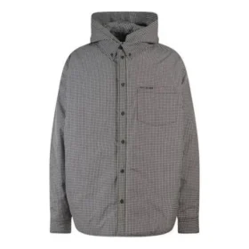 Karierte, wattierte Jacke-Shirt „Schwarz Weiß“ 735662TNO781070
