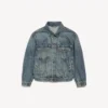 Kick-Denim-Jacke für Damen in schmutzigem Vintage-Blau