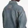 Kick-Denim-Jacke für Damen in schmutzigem Vintage-Blau