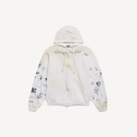 Klassischer Herren-Hoodie mit Reißverschluss in Weiß Klassischer Herren-Hoodie mit Reißverschluss in Weiß