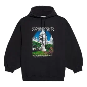 Klassischer Hoodie mit Aufdruck, locker geschnitten, schwarz 641529TJVH91000 Klassischer Hoodie mit Aufdruck, locker geschnitten, schwarz 641529TJVH91000