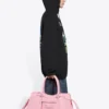 Klassischer Hoodie mit Aufdruck, locker geschnitten, schwarz 641529TJVH91000