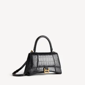 Kleine Damenhandtasche in Hourglass-Form in Schwarz