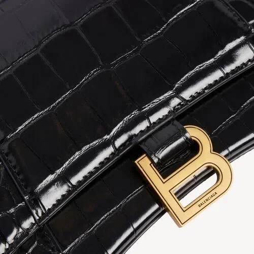 Kleine Damenhandtasche in Hourglass-Form in Schwarz Kleine Damenhandtasche in Hourglass-Form in Schwarz