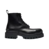 Kleine Martin Mid-Stiefel aus Rindsleder mit Schnürung „Schwarz“ 589338WA9601000