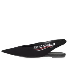 „Knife“ Slingback mit Logo-Print – Lässige Ballerinas „Schwarz“ 500619W06001091